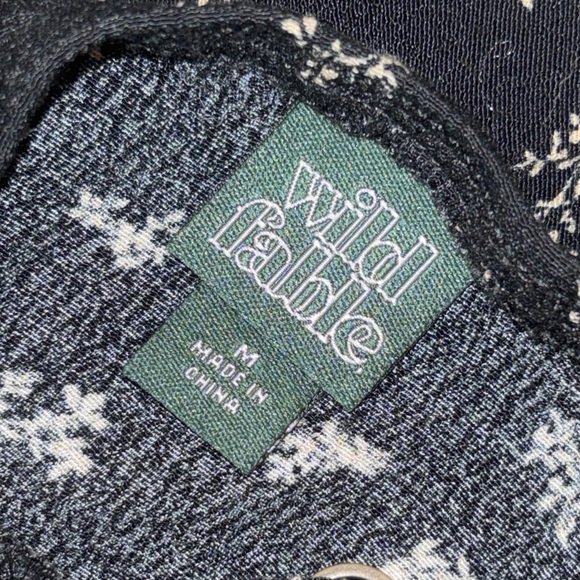 Wild Fable Women’s Lace Trim Midi Slip Dress Black/Tan Floral - Picture 6 of 6